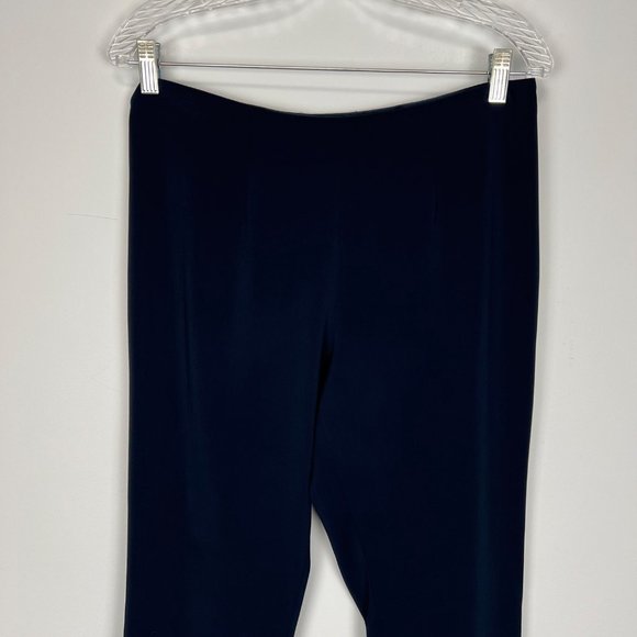 Badgley Mischka Womens Blue Stretch Crepe Fitted Pants Dress Trousers size 8 - Picture 4 of 12